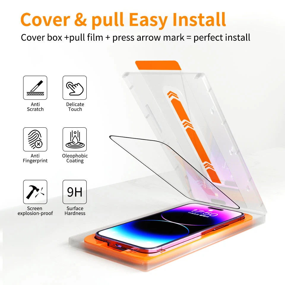 Customized Tool for Phone Tempered Glass Screen Protector Film TPU Easy Installation Frame Screen Protector